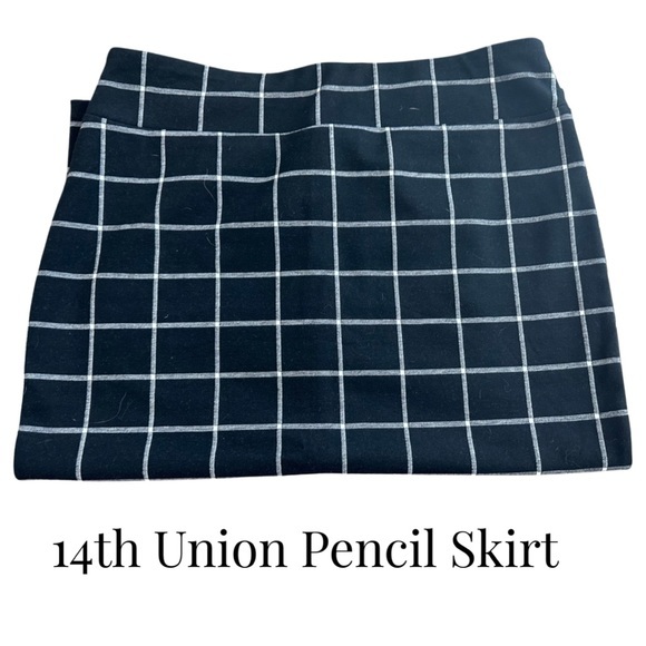 14th Union Pencil Skirt Black and white stretch - below knee - XL - Picture 3 of 6